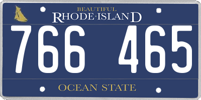 RI license plate 766465