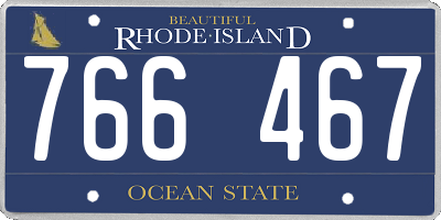 RI license plate 766467