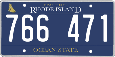 RI license plate 766471