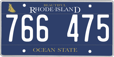 RI license plate 766475