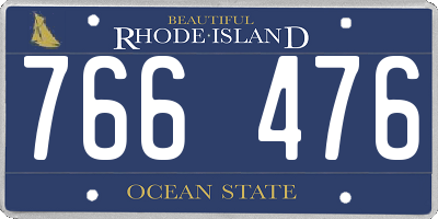 RI license plate 766476