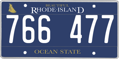 RI license plate 766477