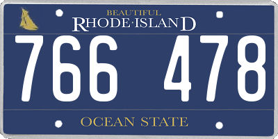 RI license plate 766478