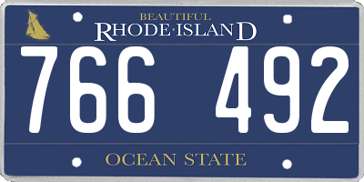 RI license plate 766492