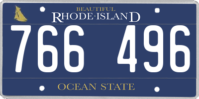 RI license plate 766496