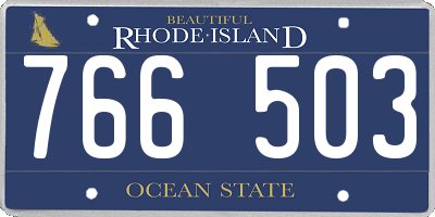 RI license plate 766503