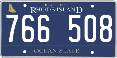 RI license plate 766508