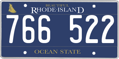 RI license plate 766522