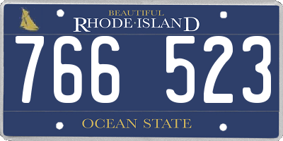RI license plate 766523