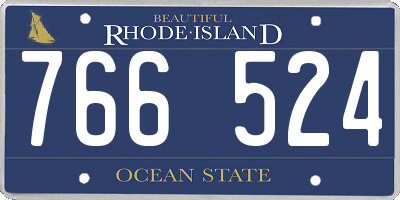 RI license plate 766524