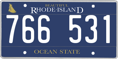 RI license plate 766531