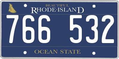 RI license plate 766532