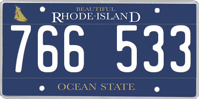 RI license plate 766533
