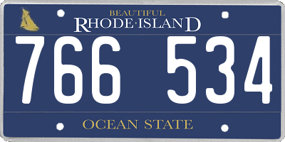RI license plate 766534