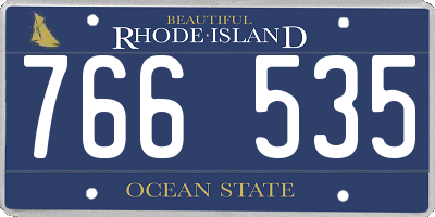 RI license plate 766535