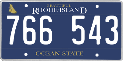 RI license plate 766543