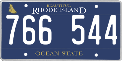 RI license plate 766544