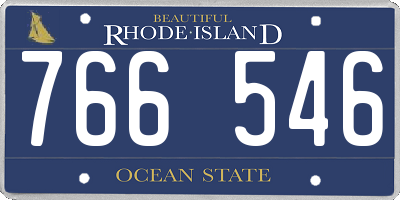 RI license plate 766546