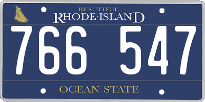 RI license plate 766547