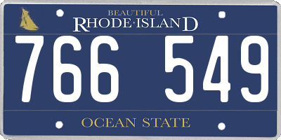 RI license plate 766549