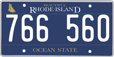 RI license plate 766560