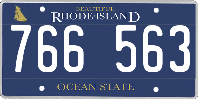 RI license plate 766563
