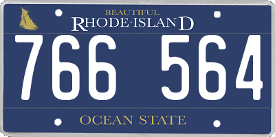 RI license plate 766564