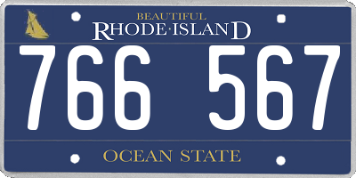 RI license plate 766567