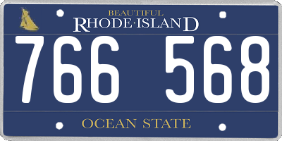 RI license plate 766568