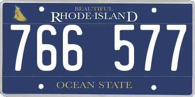 RI license plate 766577