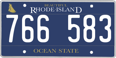 RI license plate 766583