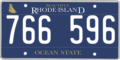 RI license plate 766596