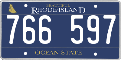 RI license plate 766597