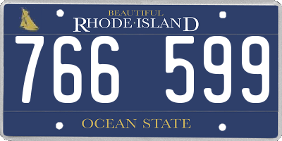 RI license plate 766599