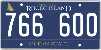 RI license plate 766600