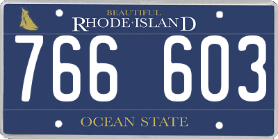 RI license plate 766603