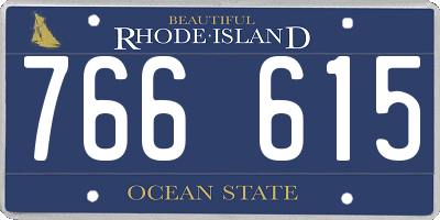 RI license plate 766615