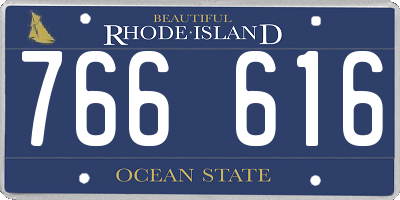 RI license plate 766616