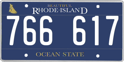 RI license plate 766617
