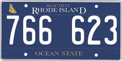 RI license plate 766623