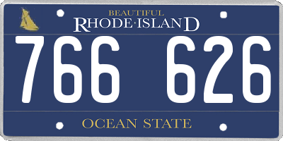 RI license plate 766626