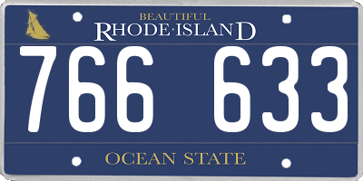 RI license plate 766633