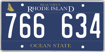RI license plate 766634
