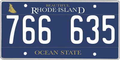 RI license plate 766635