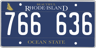 RI license plate 766636