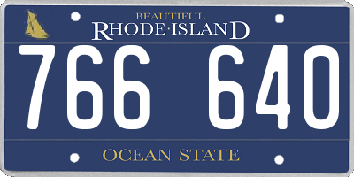 RI license plate 766640