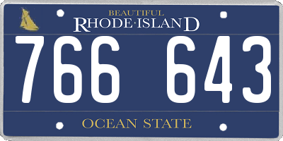 RI license plate 766643