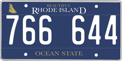 RI license plate 766644