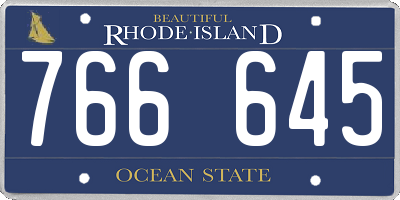 RI license plate 766645