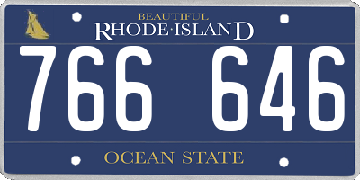 RI license plate 766646